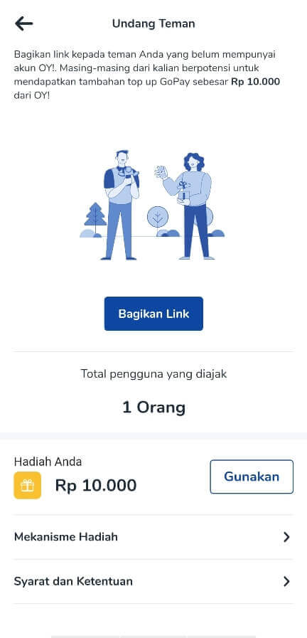 Bonus referral OY! Indonesia
