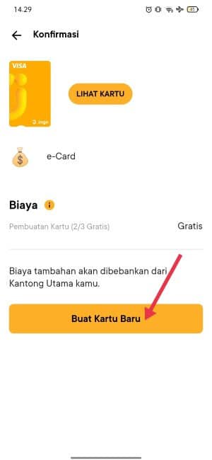 langkah 5 buat kartu digital Jago