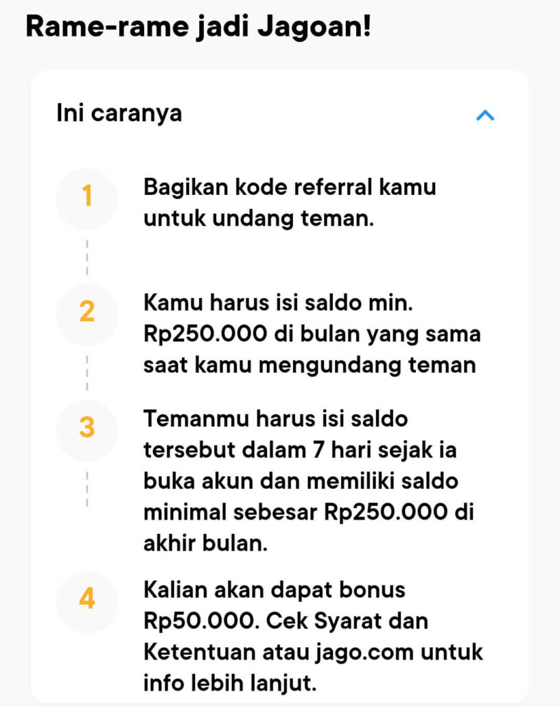 ketentuan referral jago terbaru