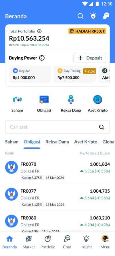 step 1 beli obligasi negara FR di Ajaib