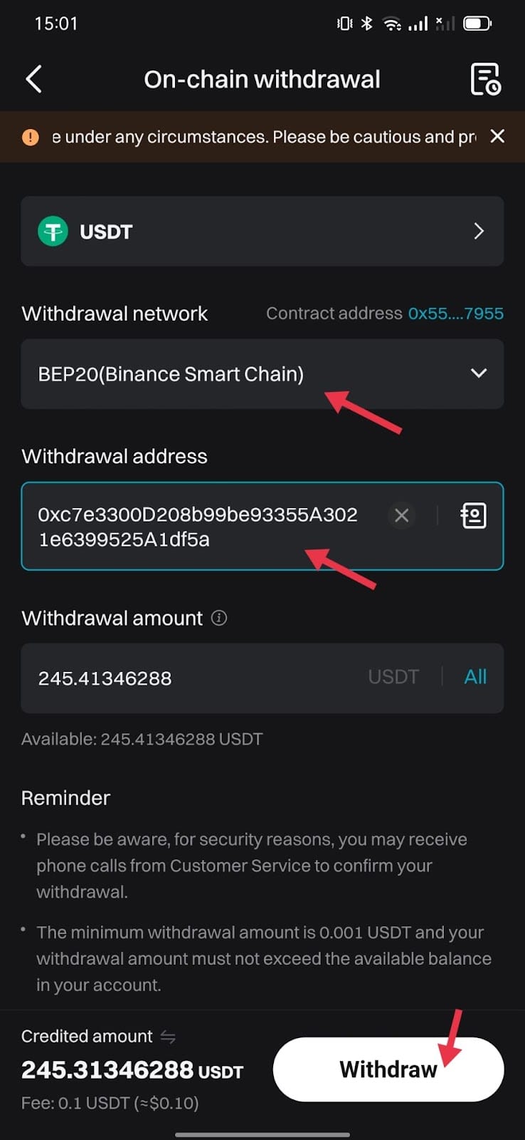 transfer USDT ke Ajaib Kripto dari exchange Bitget