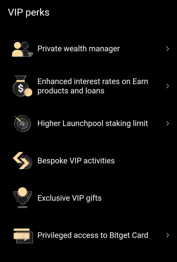keuntungan akun VIP Bitget
