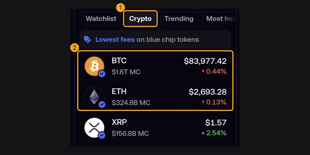 Cara Pakai Fomo App: Trading Crypto, Long/Short, dan Biaya 8 Tab Crypto berisi BTC, ETH, dan aset besar lain di Fomo