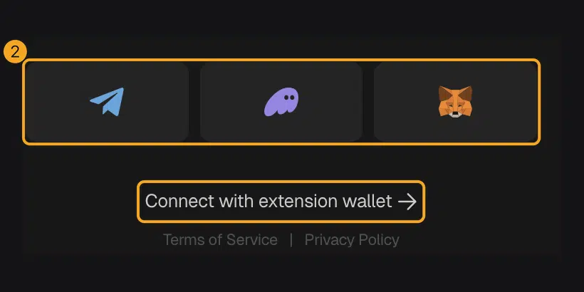 Cara Pakai GMGN AI untuk Trading Memecoin di Solana 2 Pilihan login Telegram, Phantom, MetaMask, dan Connect with extension wallet di GMGN